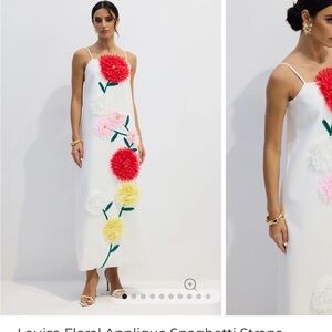 Floral Spaghetti Strap Dress - White